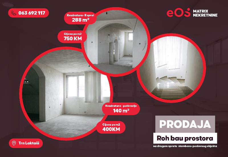 EOS / Stan - Roh Bau i potkrovlje / Laktaši